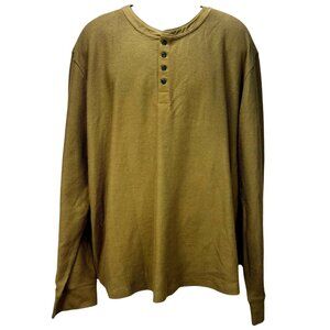 Tecovas Mens Waffle Rubber Pima Cotton Long Sleeve Henley Shirt XXL NWT